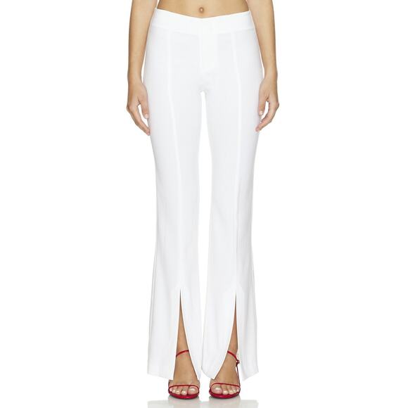 Alice + Olivia NWT Tisa Off White Split Hem Bootcut Flare Pants Size 0 NEW